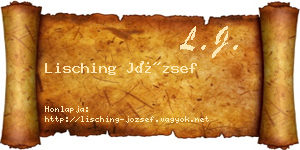Lisching József névjegykártya